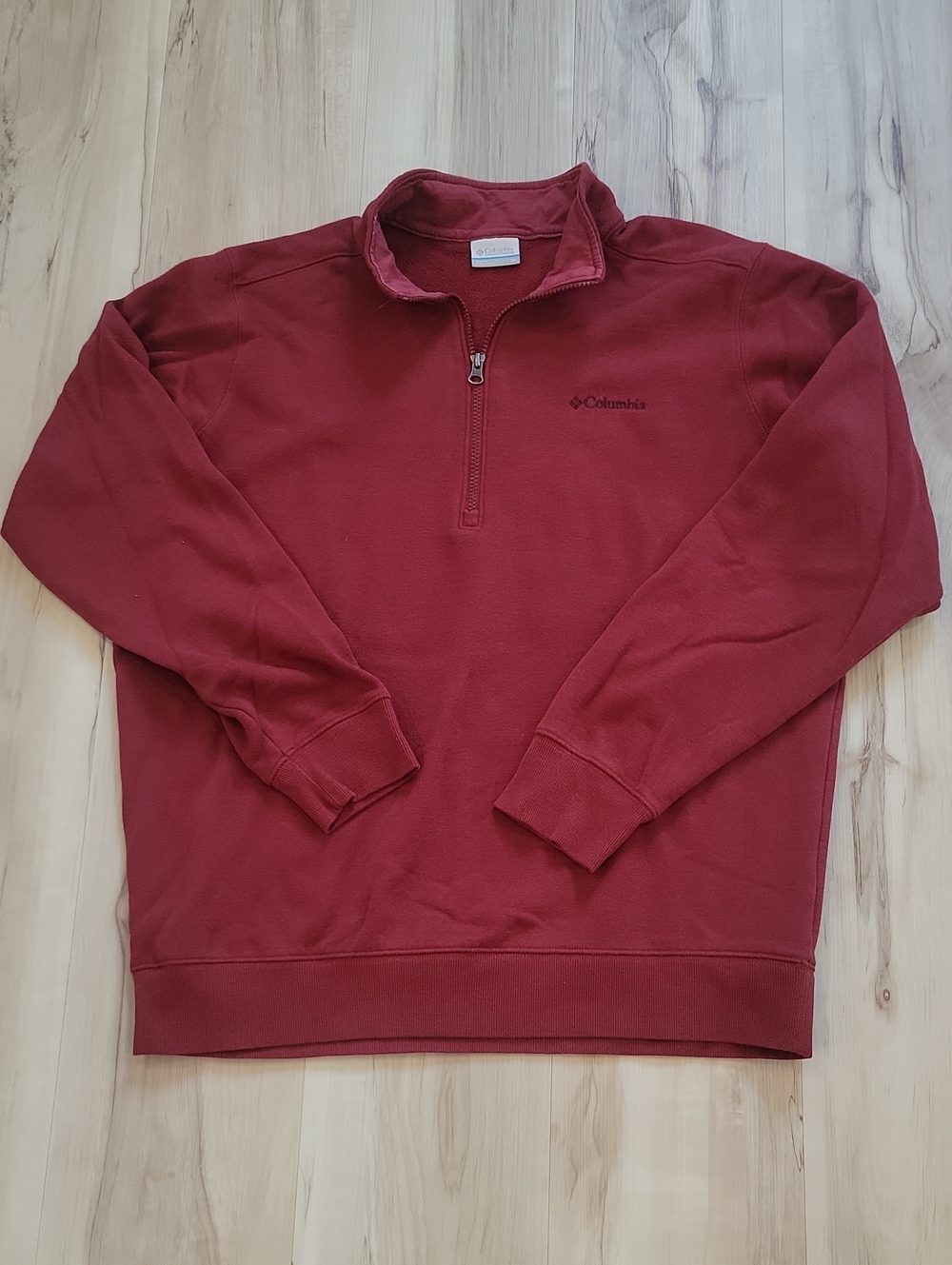 Columbia Men's Maroon Half-Zip Pullover Sweatshirt